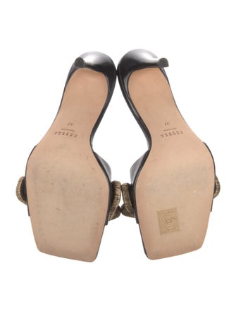 Serena Uziyel Leather Chain-Link Accents Slides