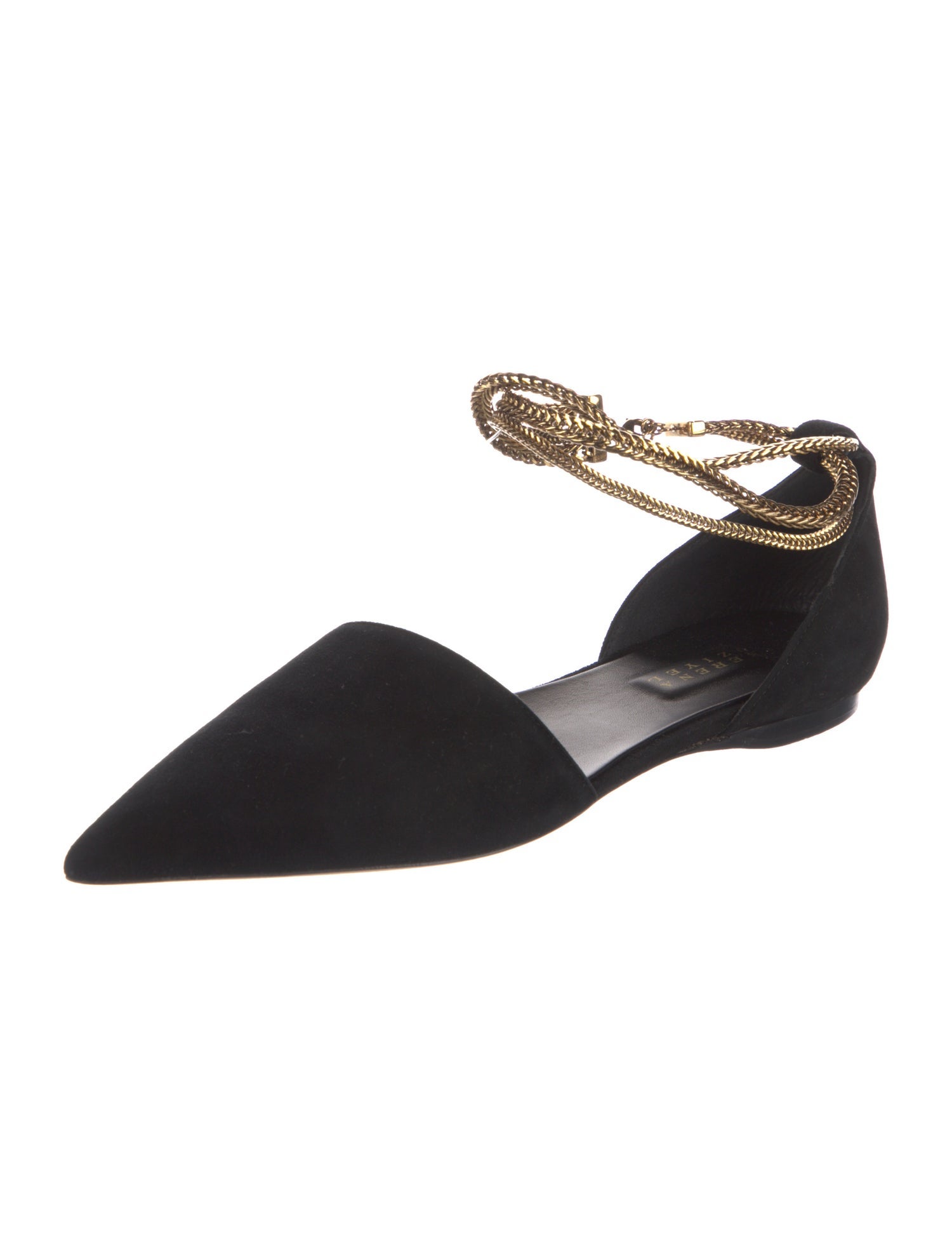Serena Uziyel Suede Chain-Link Accents D'Orsay Flats w/ Tags