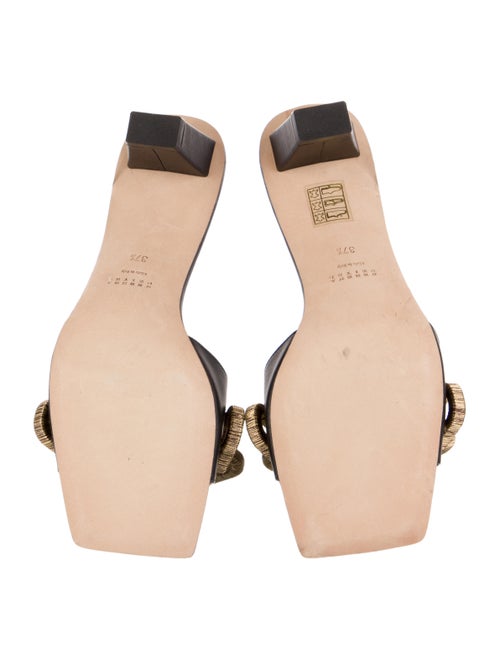 Serena Uziyel Leather Chain-Link Accents Slides