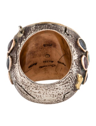 Sevan Biçakci Ruby, Sapphire, Emerald & Diamond Portrait Inlay Signet Ring