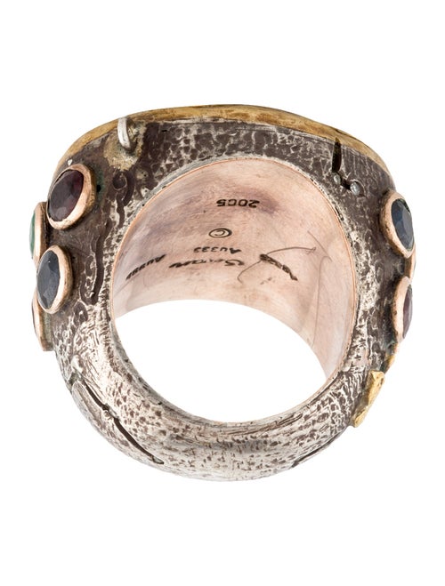 Sevan Biçakci Ruby, Sapphire, Emerald & Diamond Portrait Inlay Signet Ring