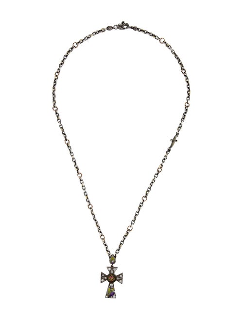 Sevan Biçakci Enamel & Diamond Sacred Heart Cross Pendant Necklace