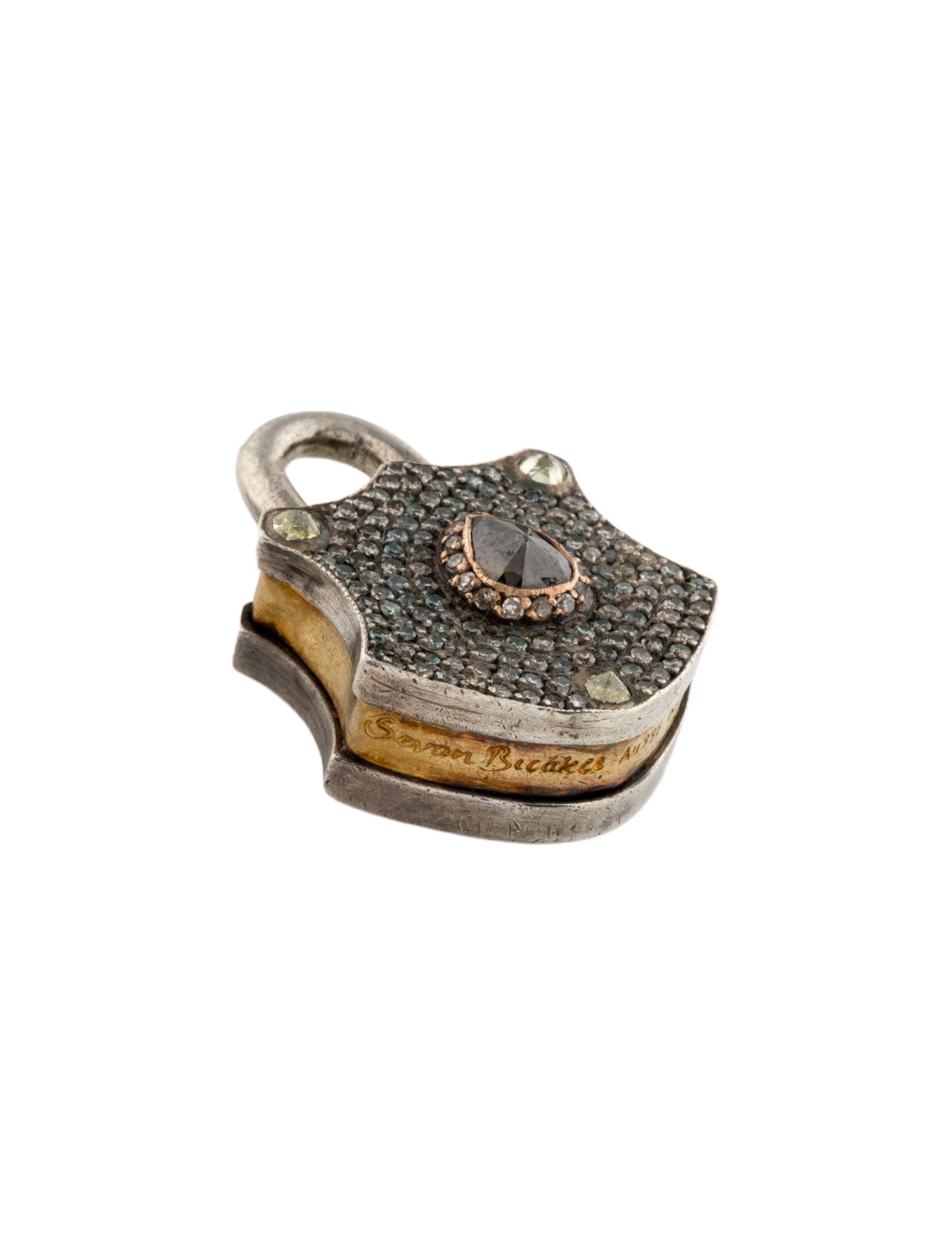 Sevan Biçakci Diamond Shield Padlock Pendant