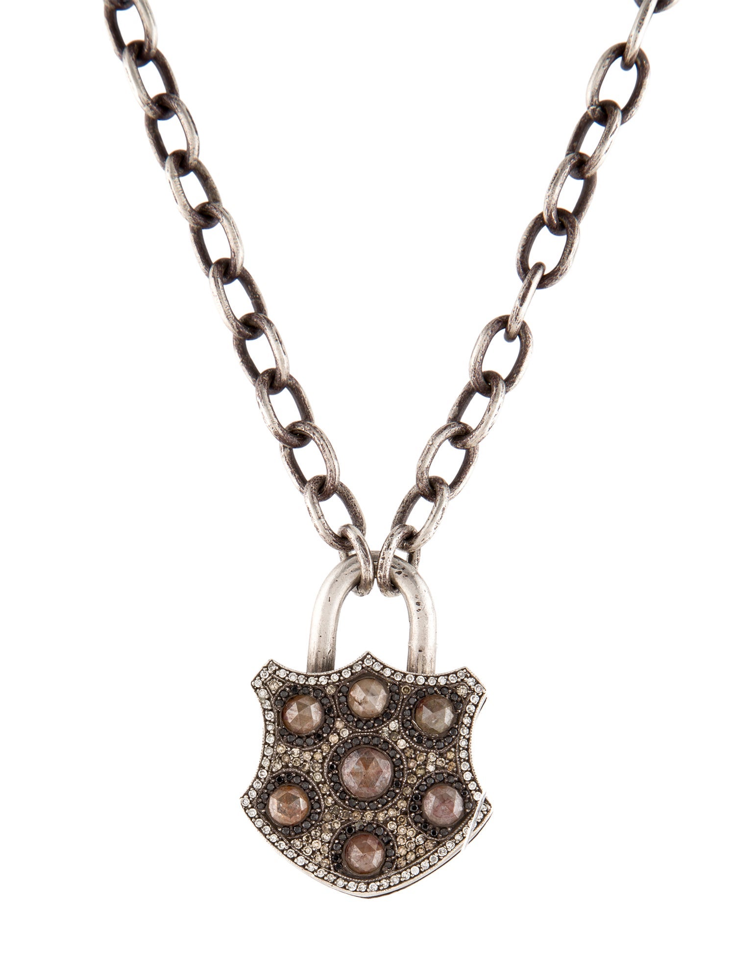 Sevan Biçakci Two-Tone Diamond Padlock Pendant Necklace