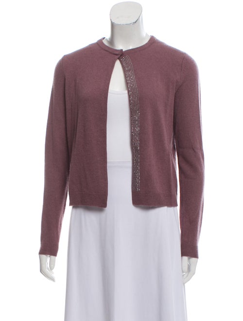 Sofia Cashmere Cashmere Embellished Cardigan Mauve