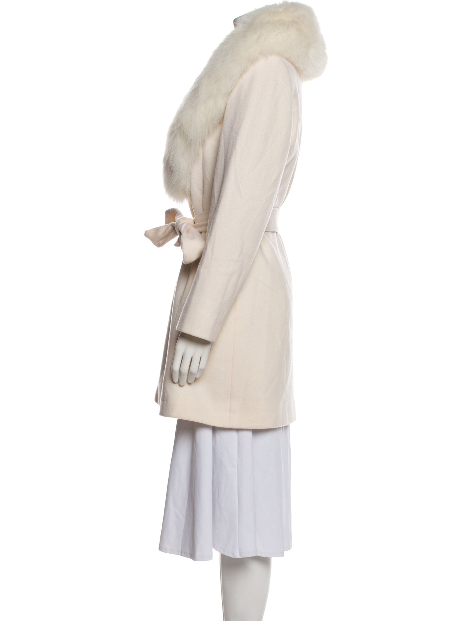 Sofia Cashmere Wool Faux Fur Coat