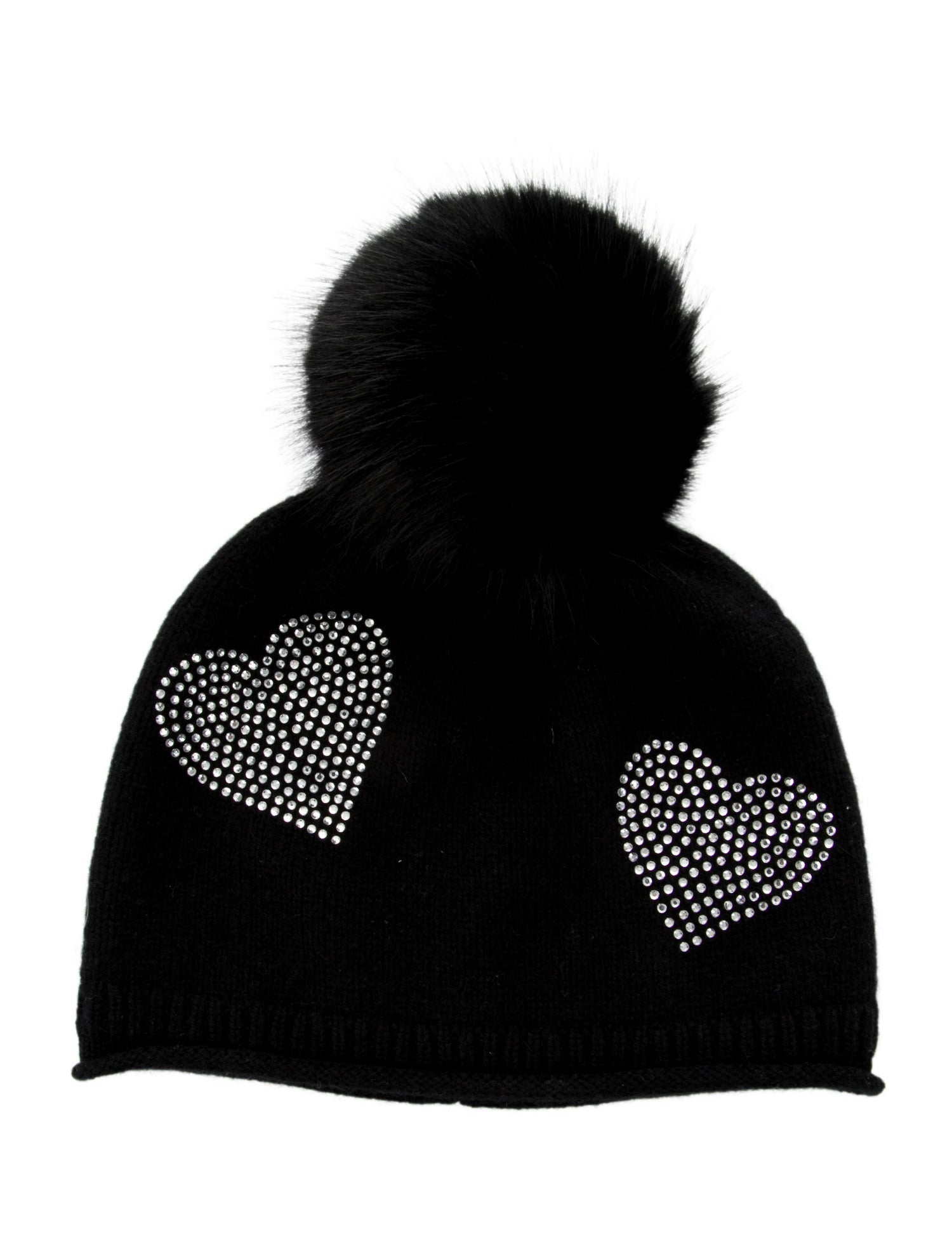 Sofia Cashmere Black Knit Hat Sofia Cashmere Pom Pom Beanie Hat - Black Hats, Accessories  main image 3