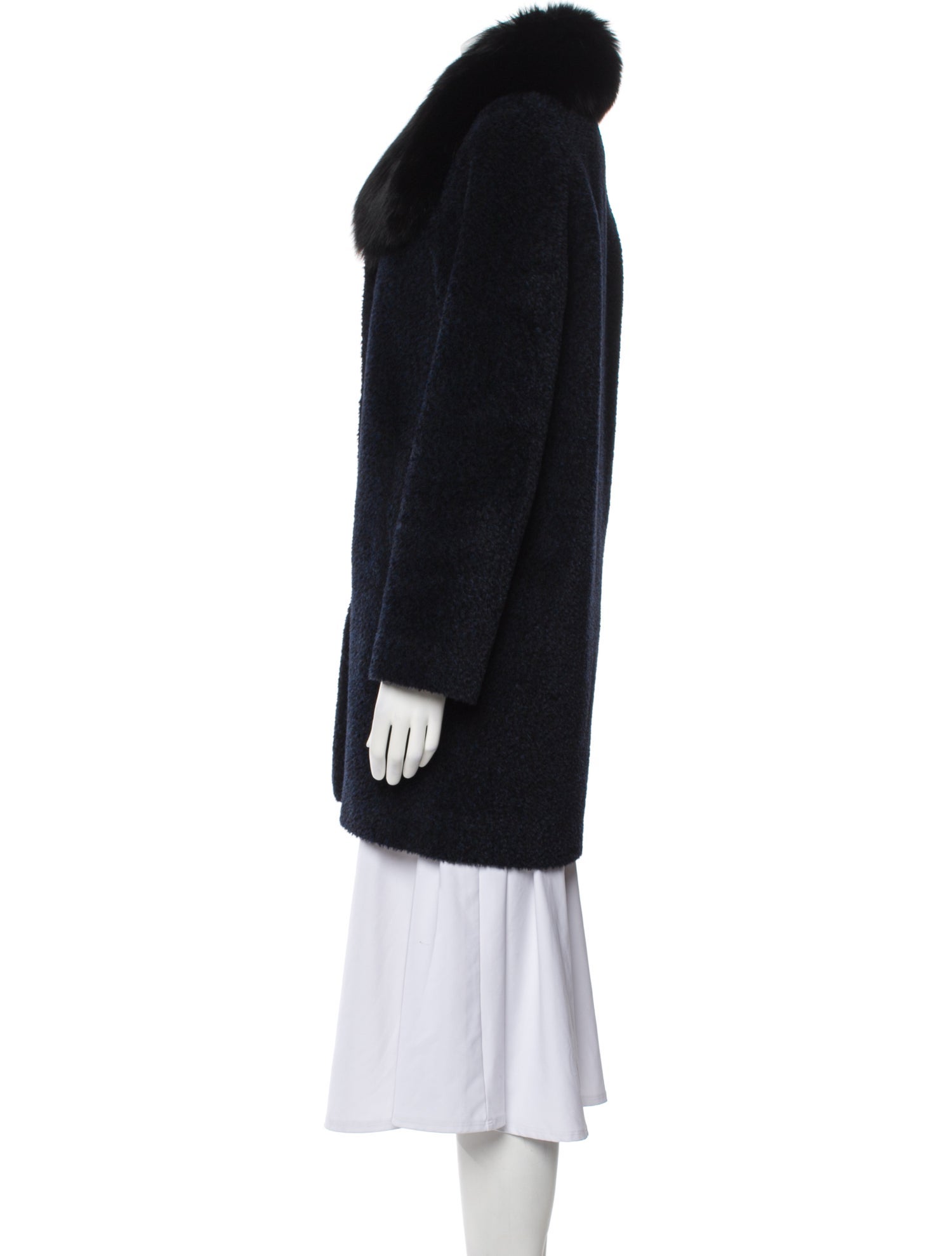 Sofia Cashmere Wool Faux Fur Coat