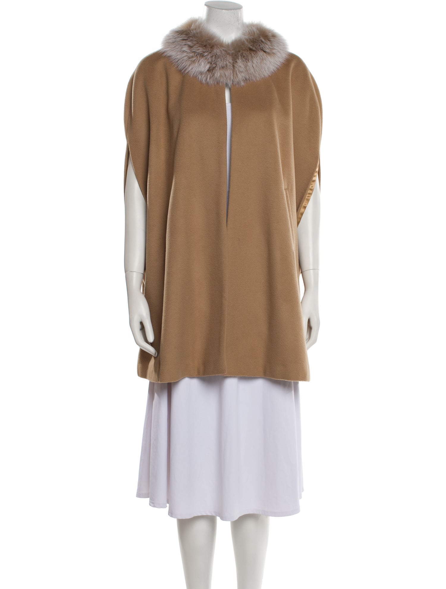 Sofia Cashmere Wool Fur Coat