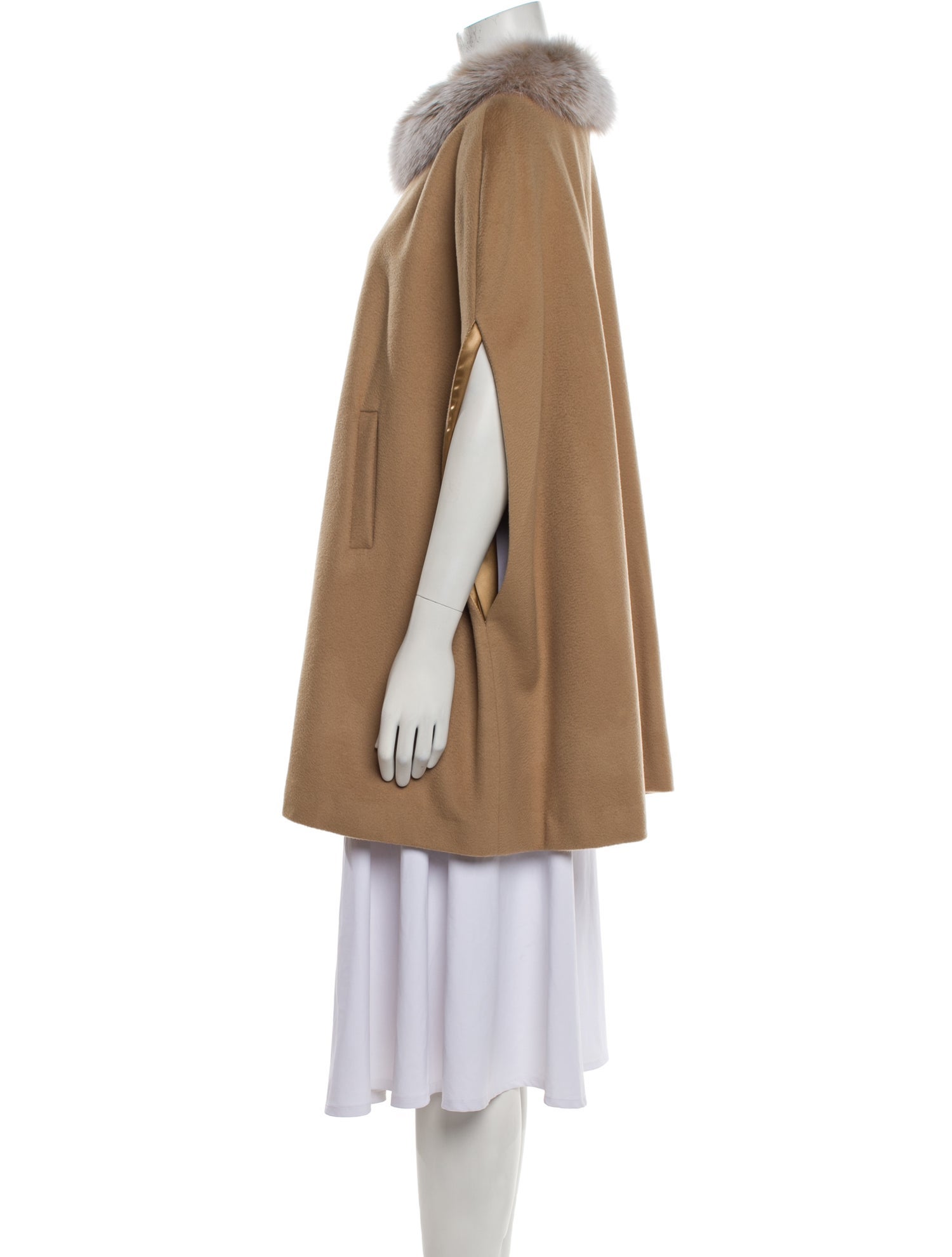 Sofia Cashmere Wool Fur Coat