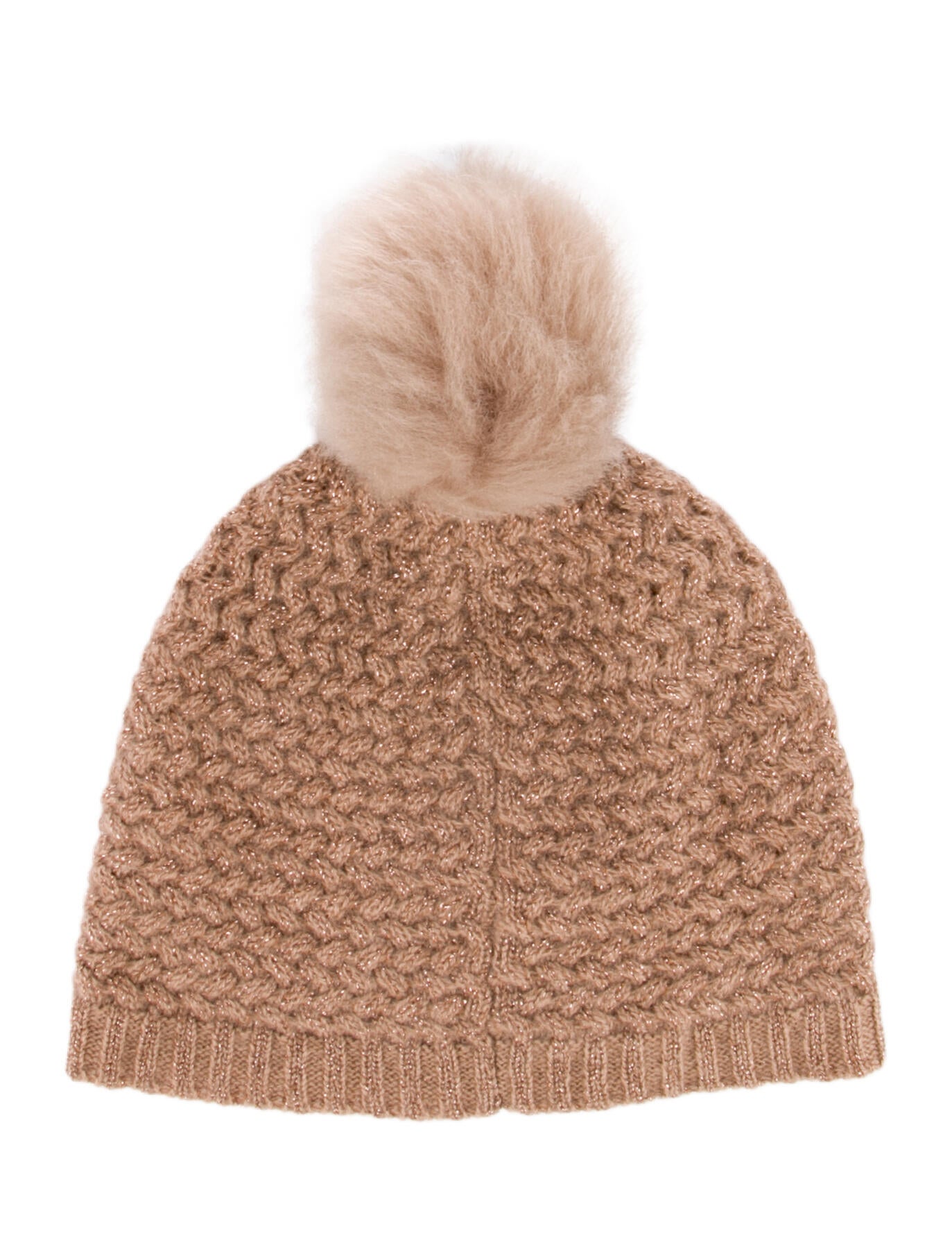 Sofia Cashmere Sparkle Cashmere Pom Accent Beanie w/ Tags