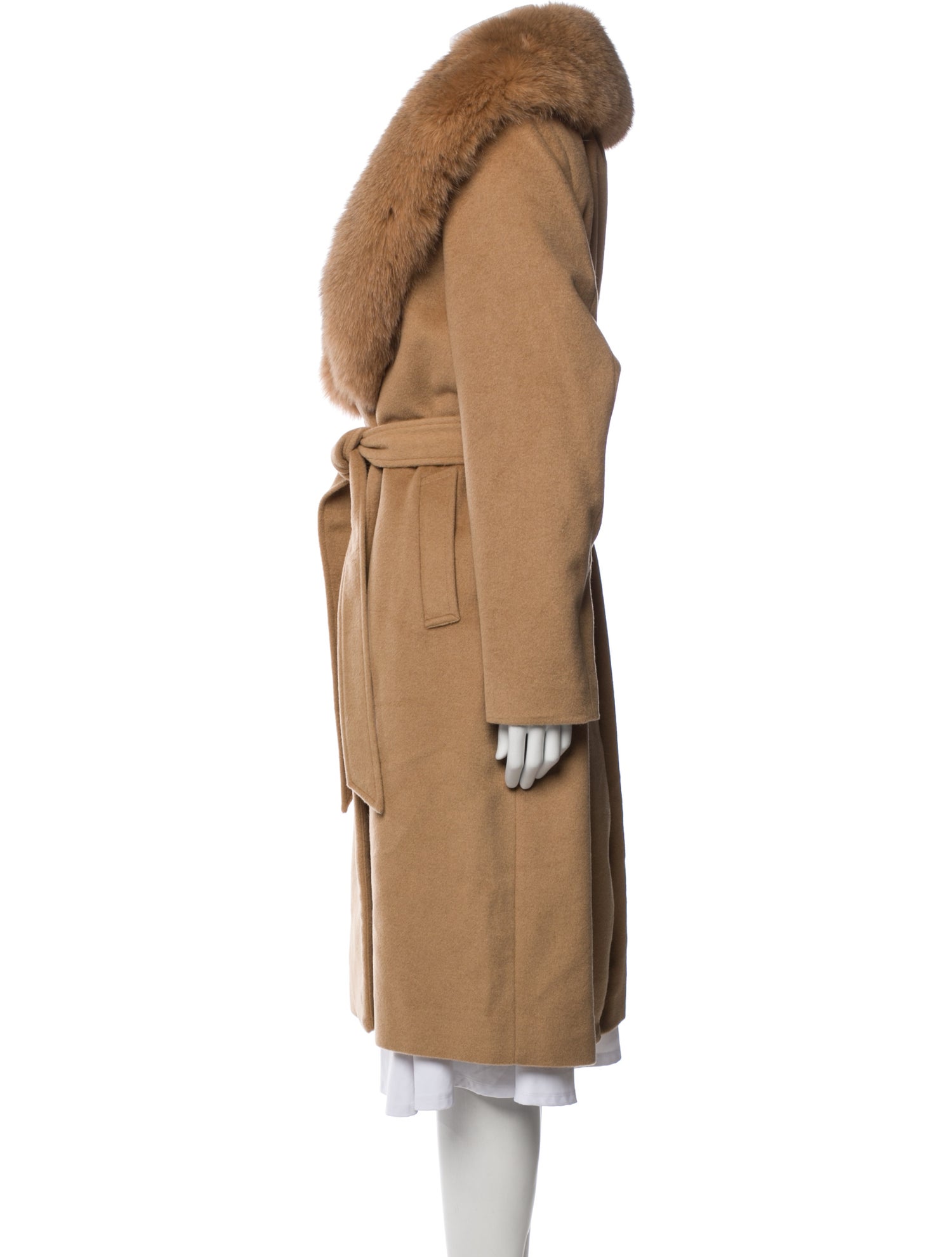 Sofia Cashmere Wool Fur Coat