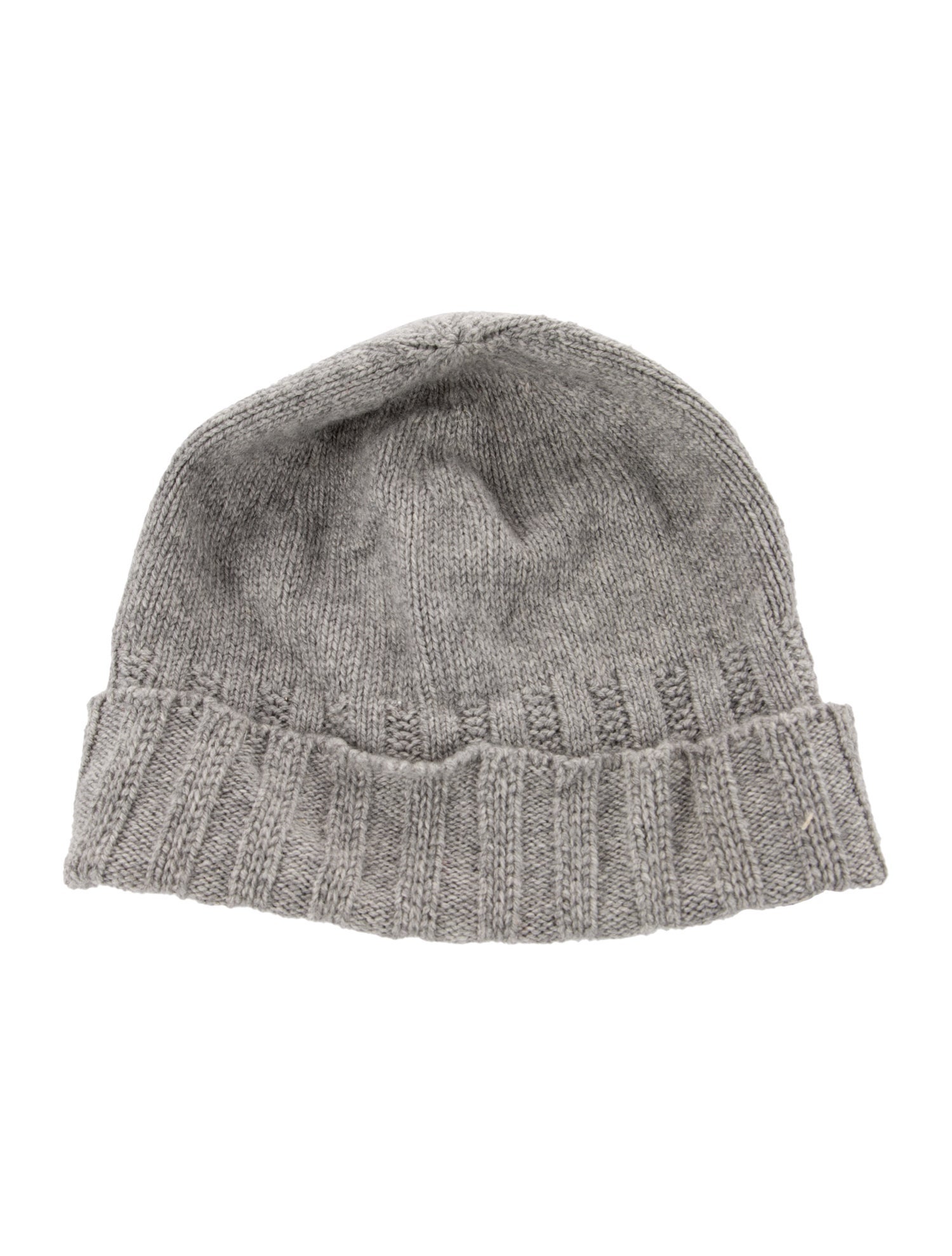 Sofia Cashmere Knitted Grey Beanie.