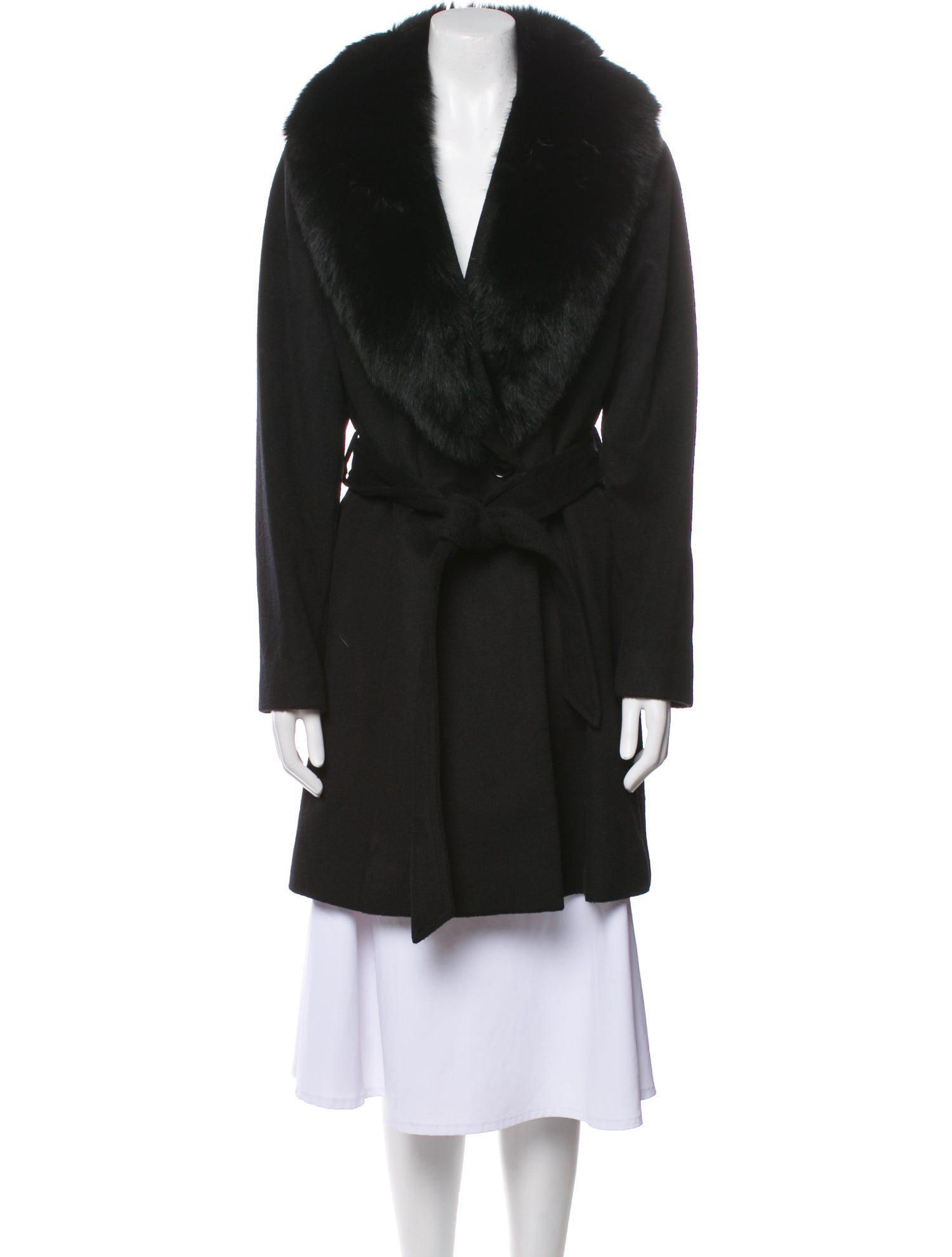 Sofia Cashmere Wool Fur Coat w/ Tags