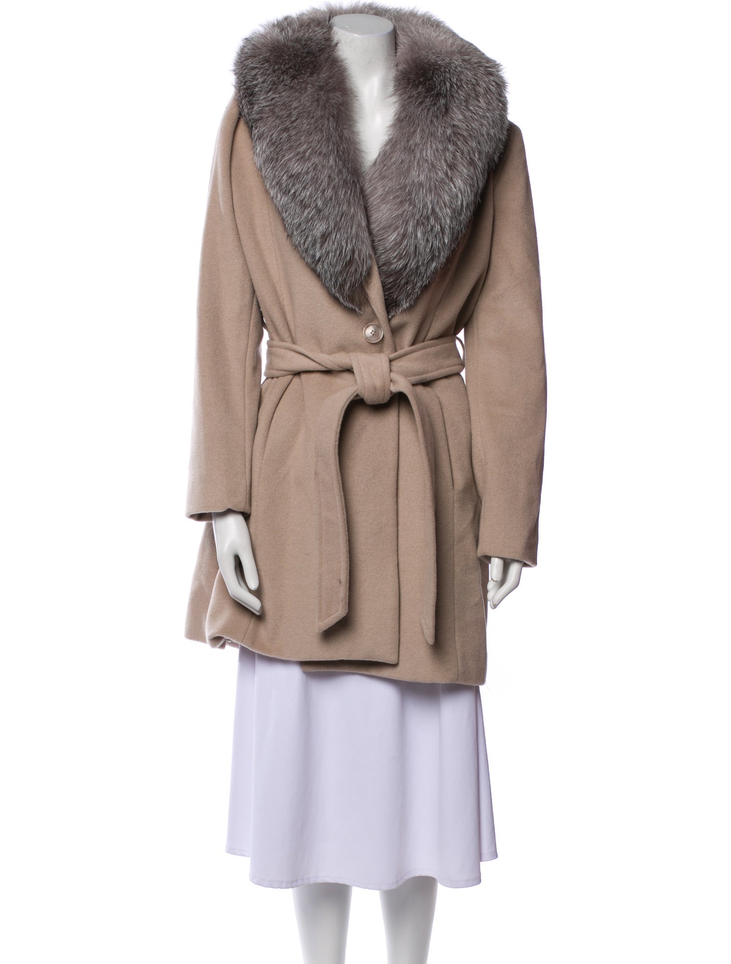 Sofia Cashmere Wool Fur Coat w/ Tags