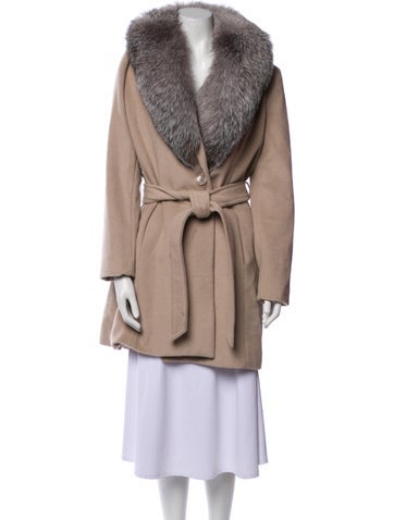Sofia Cashmere Coats Wool Fur Coat L