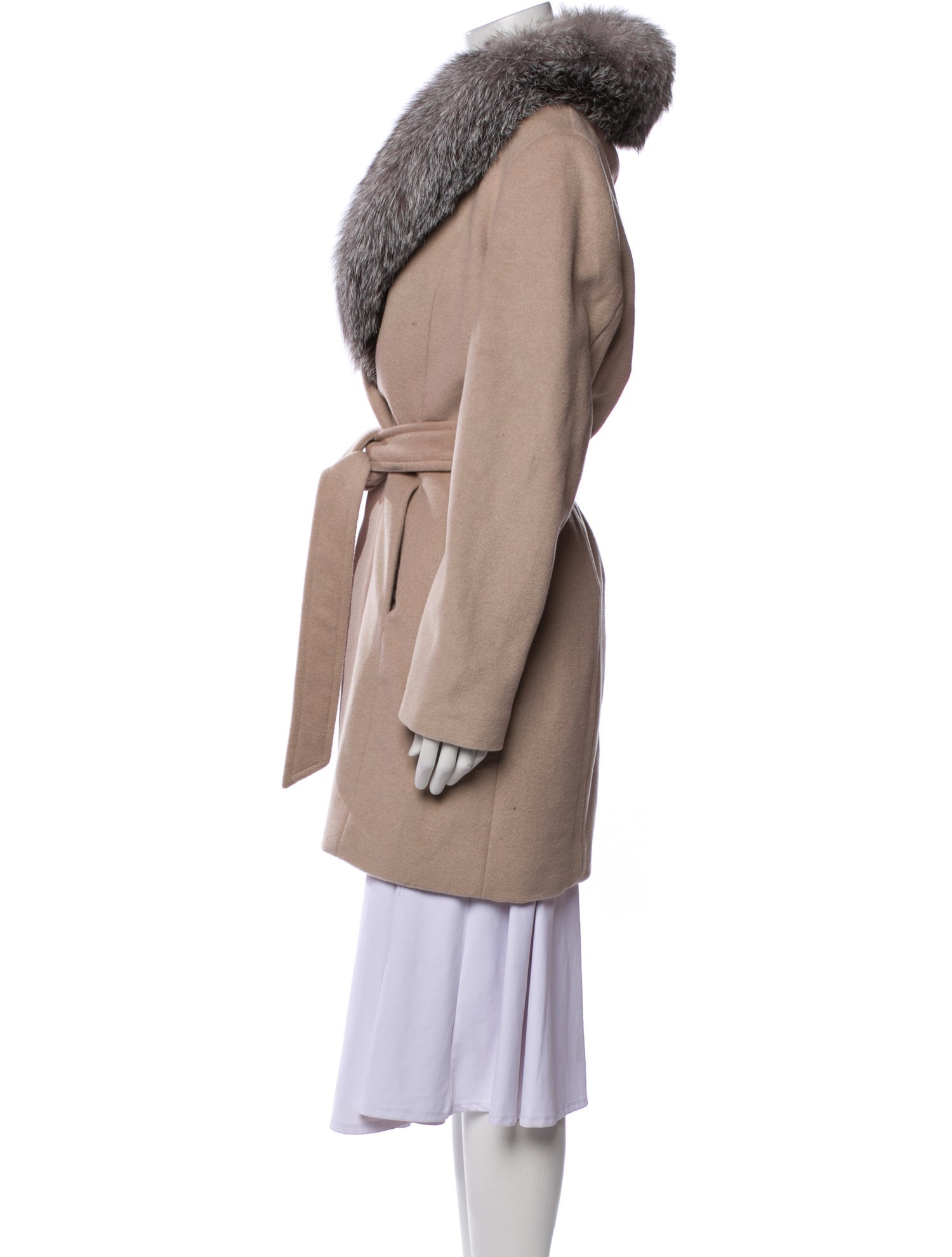 Sofia Cashmere Wool Fur Coat w/ Tags