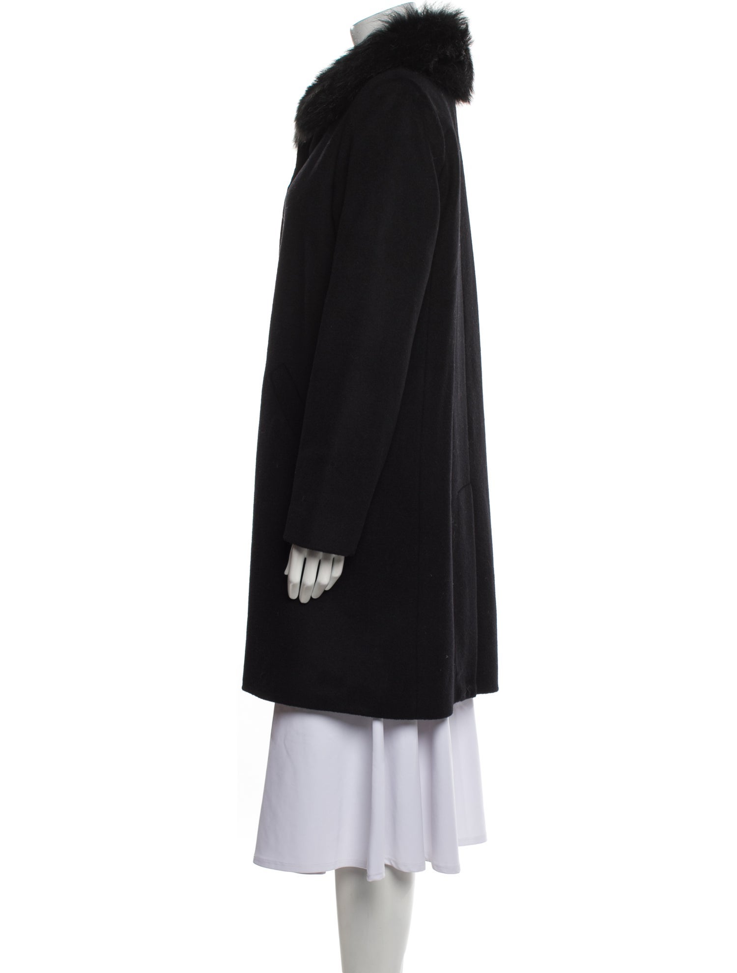 Sofia Cashmere Wool Fur Coat