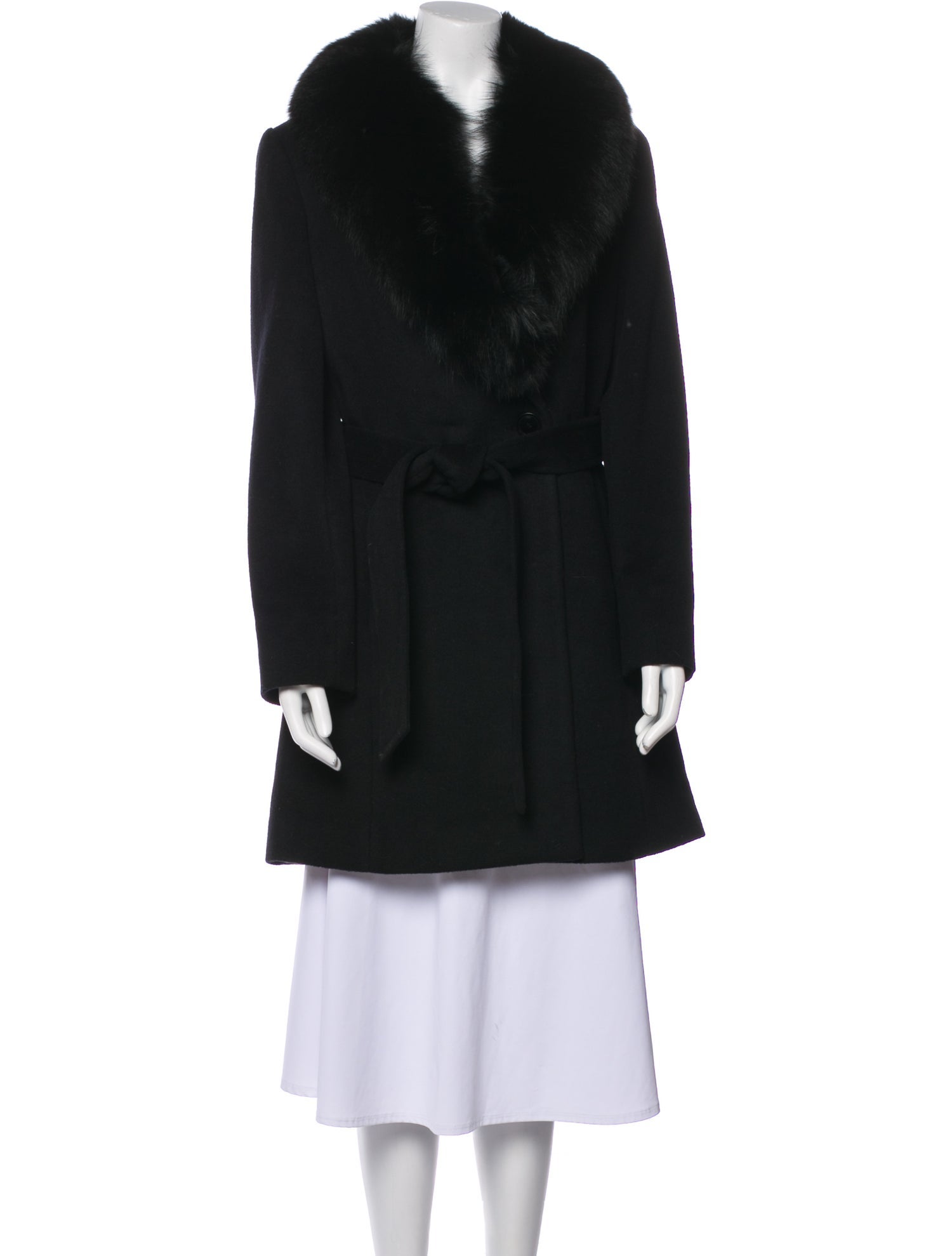 Sofia Cashmere Wool Fur Coat