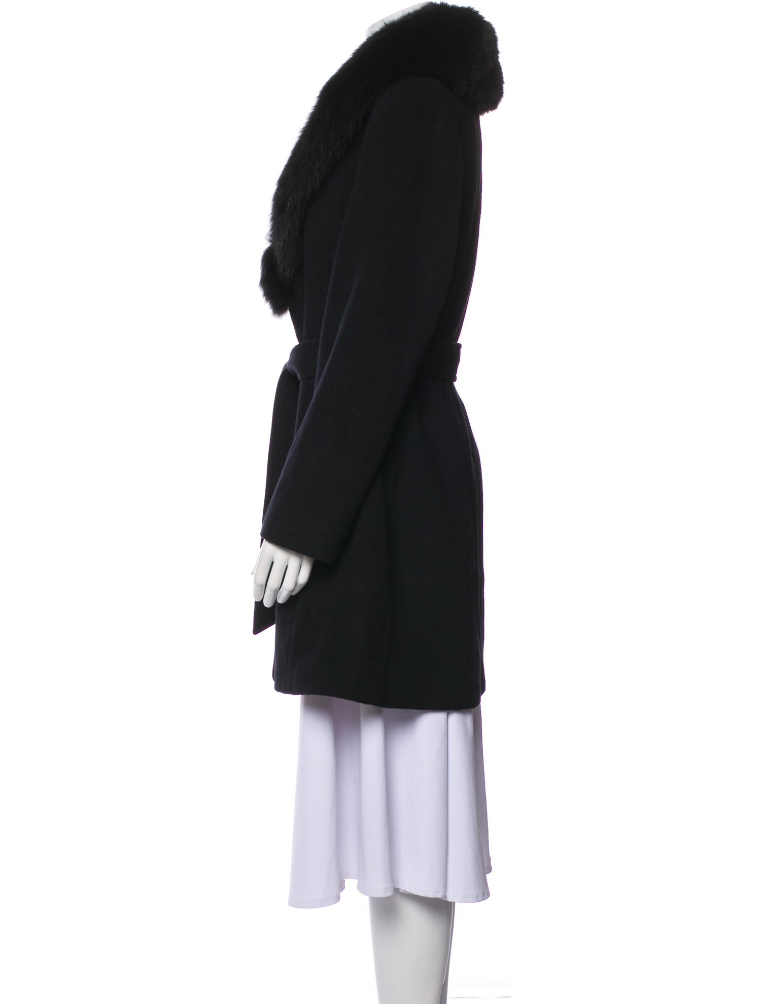 Sofia Cashmere Wool Fur Coat