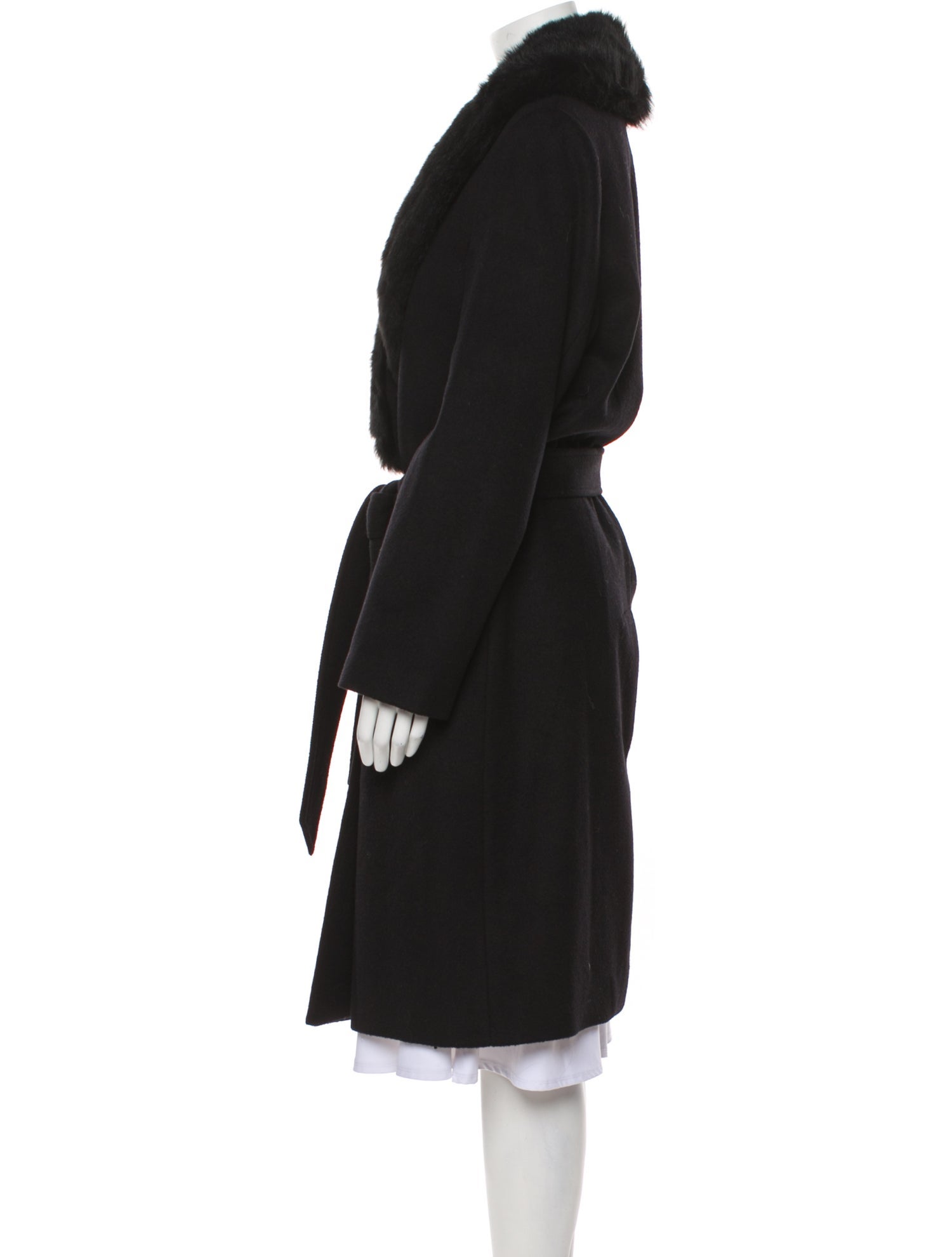 Sofia Cashmere Wool Fur Coat