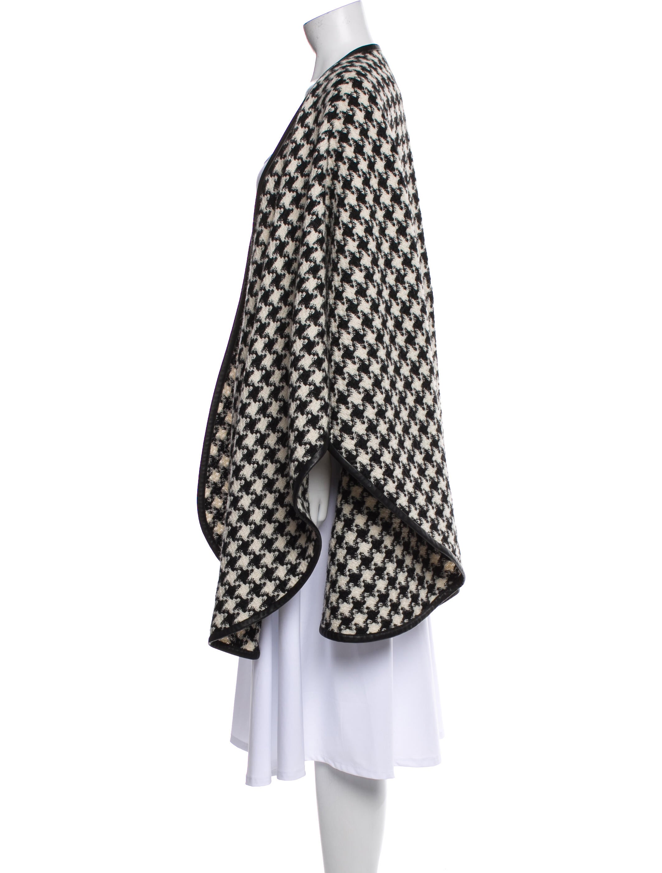 Sofia Cashmere Alpaca Houndstooth Print Shawl