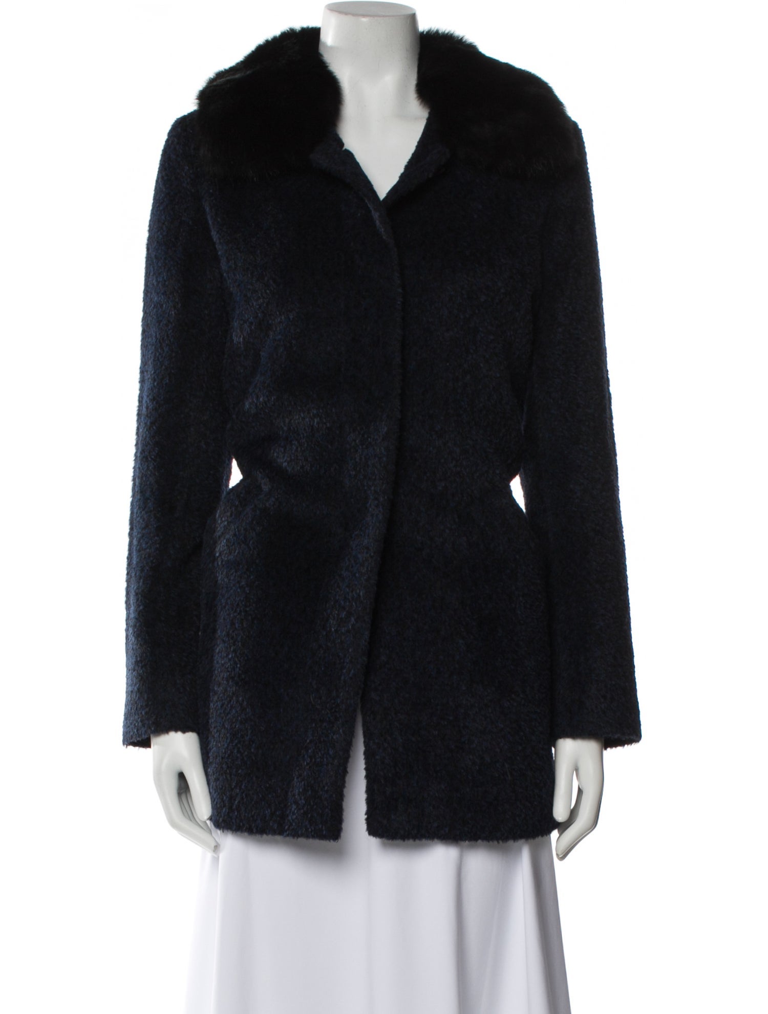 Sofia Cashmere Wool Faux Fur Coat
