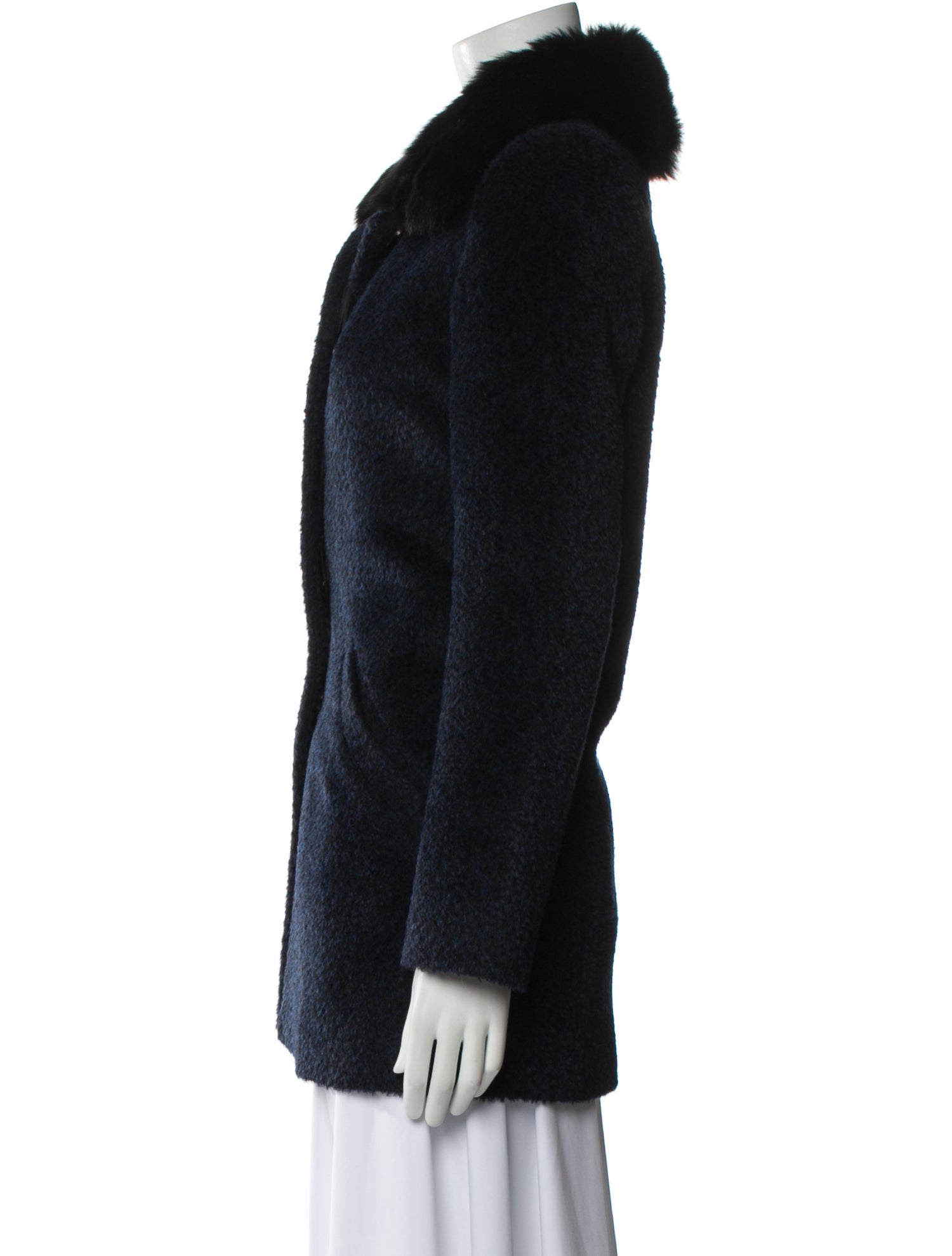 Sofia Cashmere Wool Faux Fur Coat