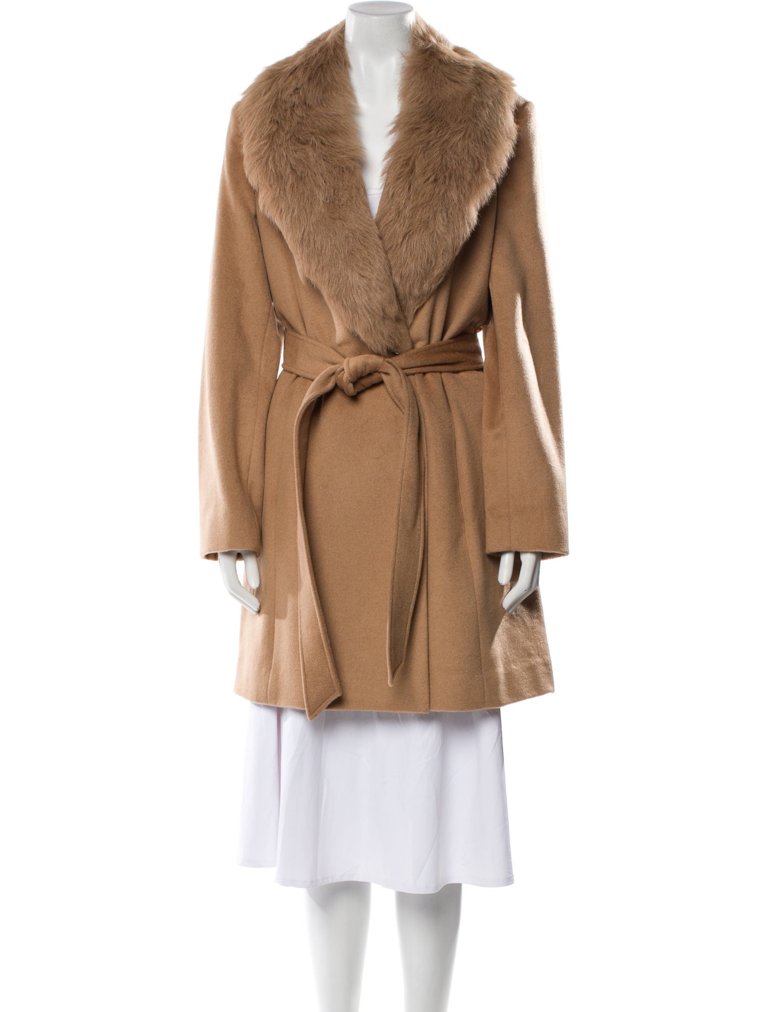 Sofia Cashmere Wool Fur Coat w/ Tags