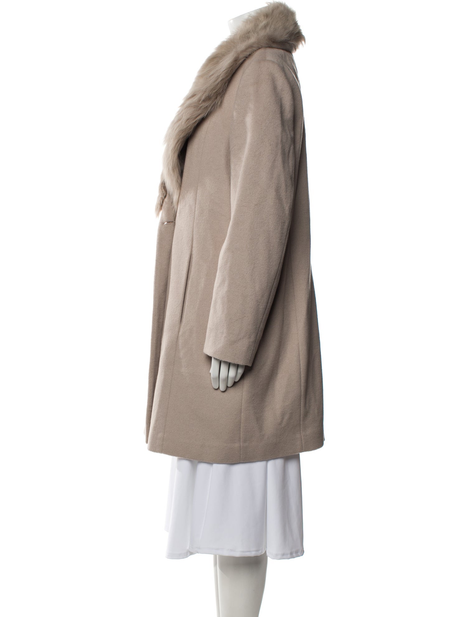 Sofia Cashmere Wool Fur Coat