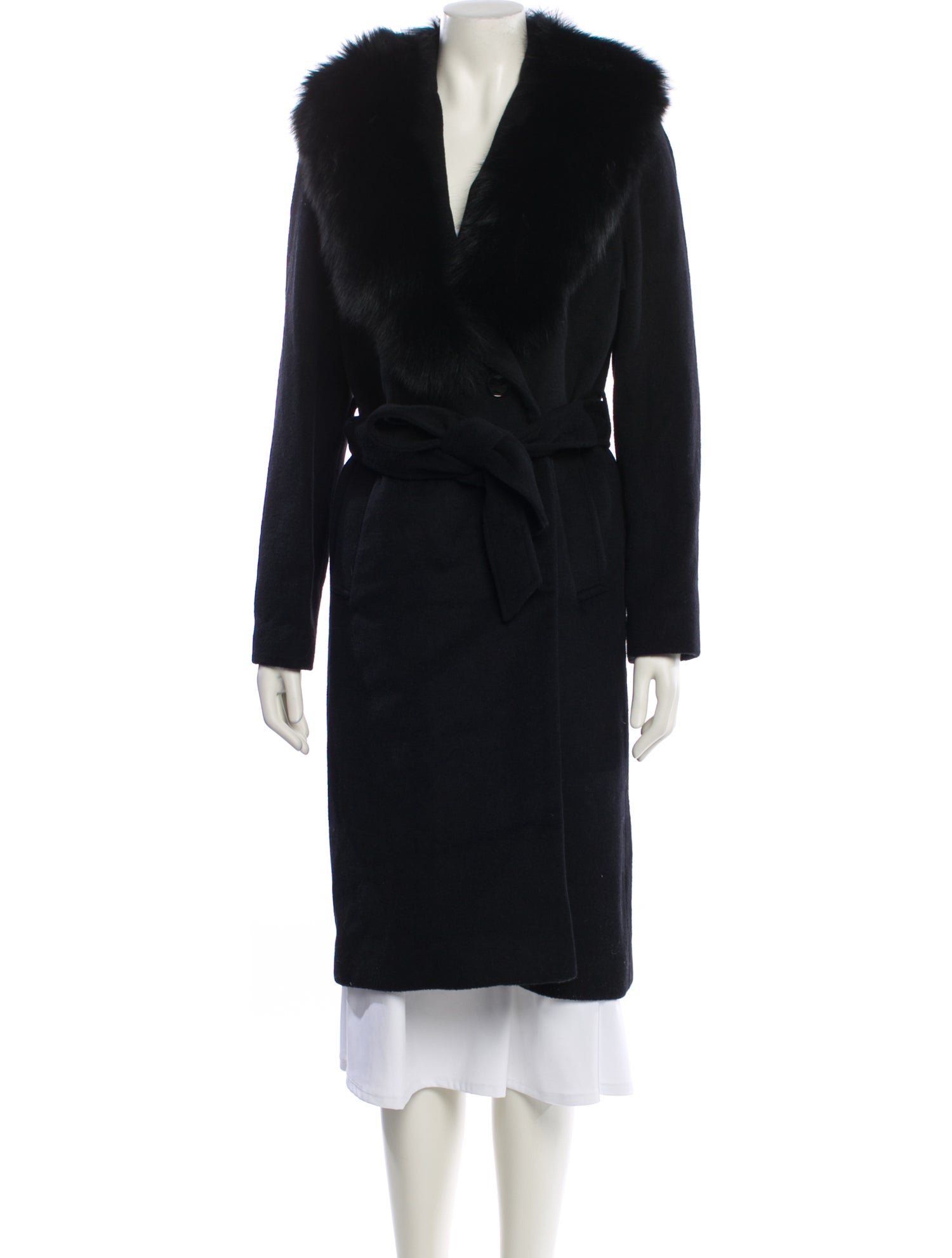Sofia Cashmere Wool Fur Coat