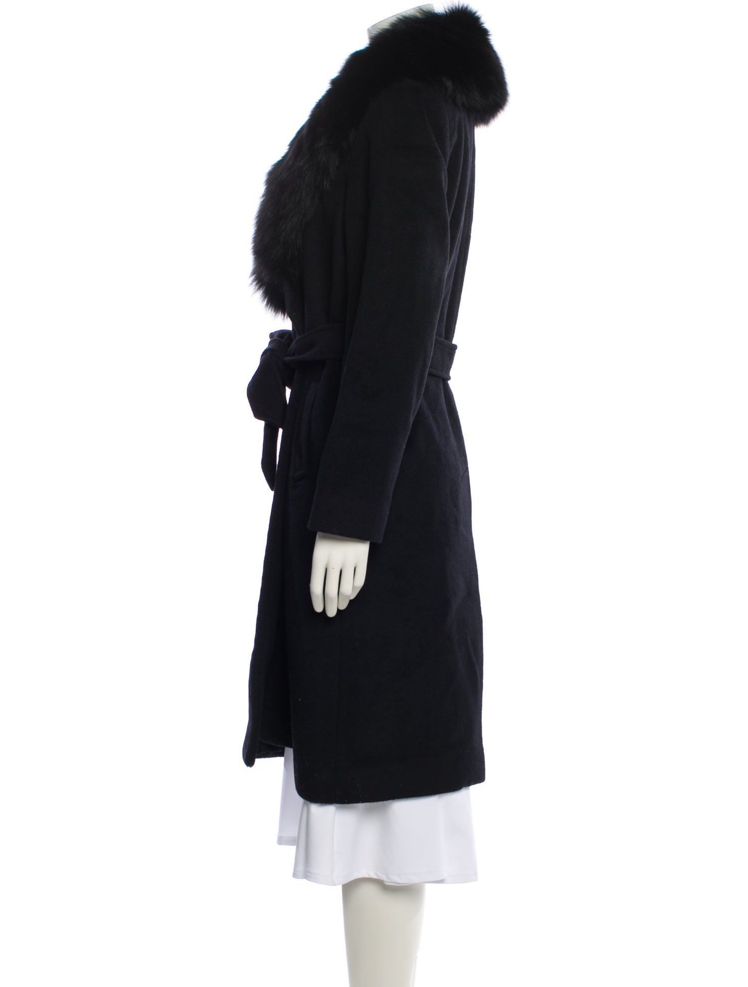 Sofia Cashmere Wool Fur Coat