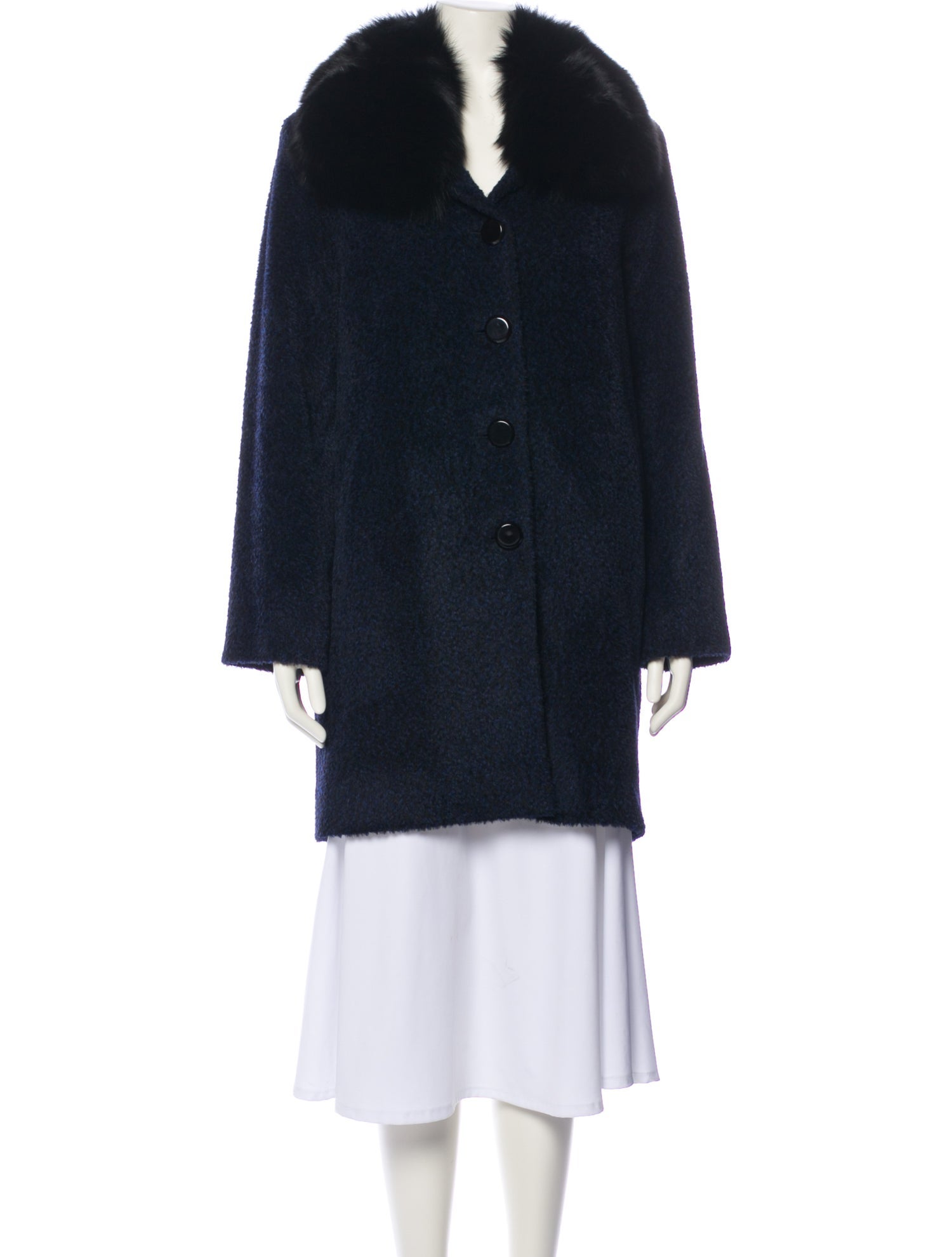 Sofia Cashmere Wool Fur Coat