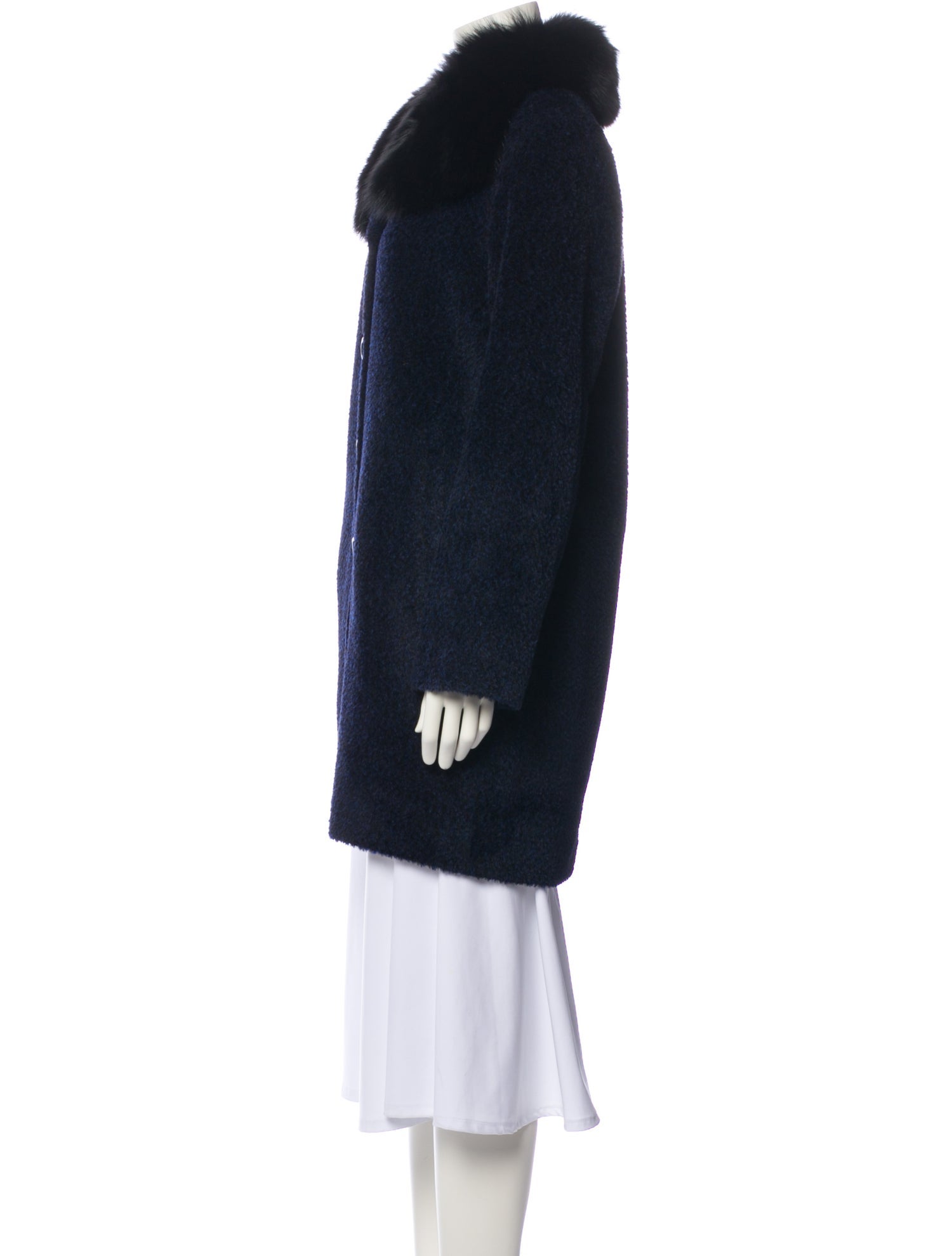 Sofia Cashmere Wool Fur Coat