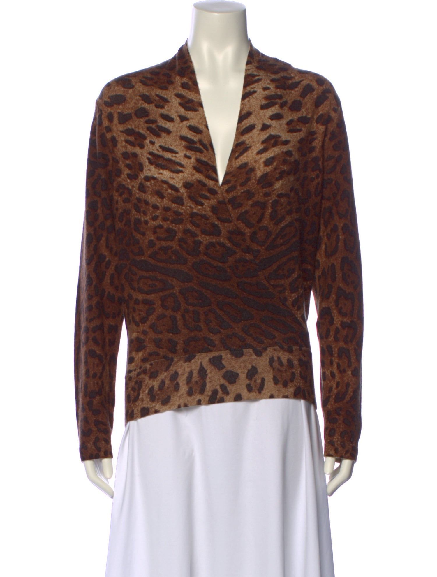 Sofia Cashmere Wool Animal Print Sweater