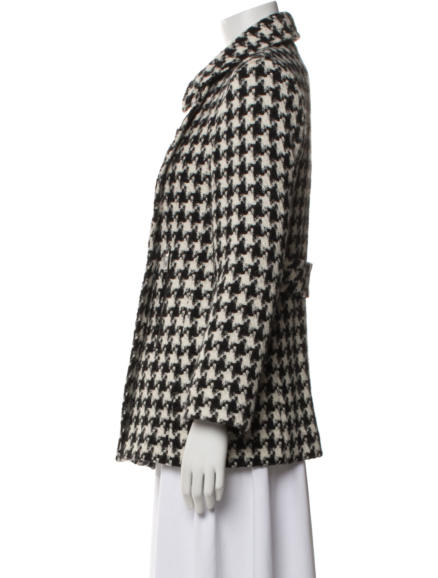 Sofia Cashmere Alpaca Houndstooth Print Blazer