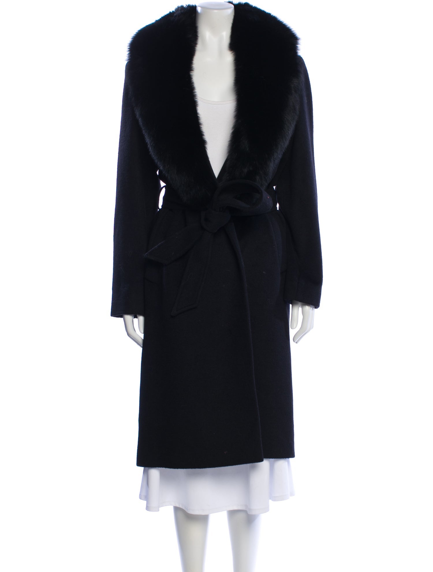 Sofia Cashmere Wool Fur Coat