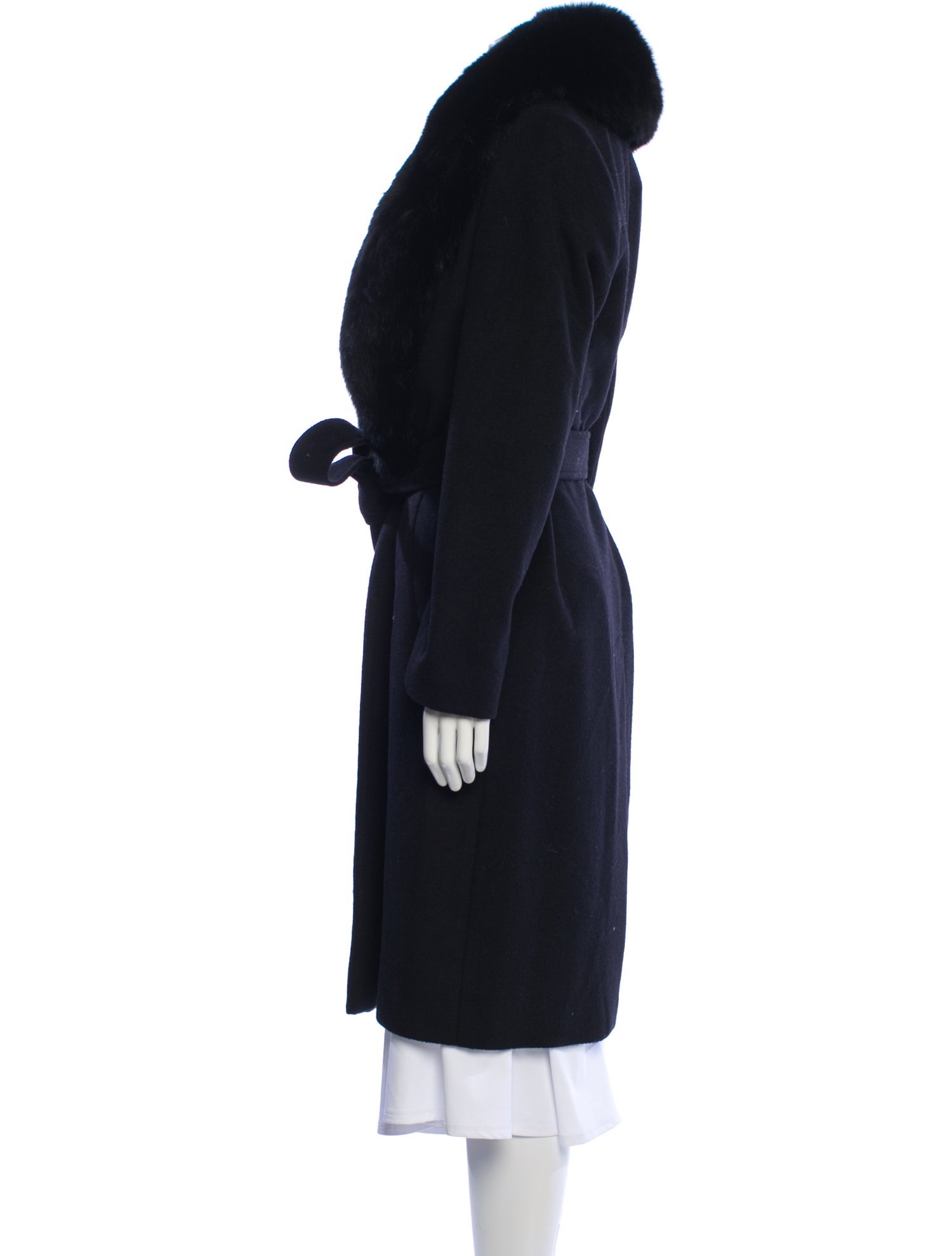 Sofia Cashmere Wool Fur Coat