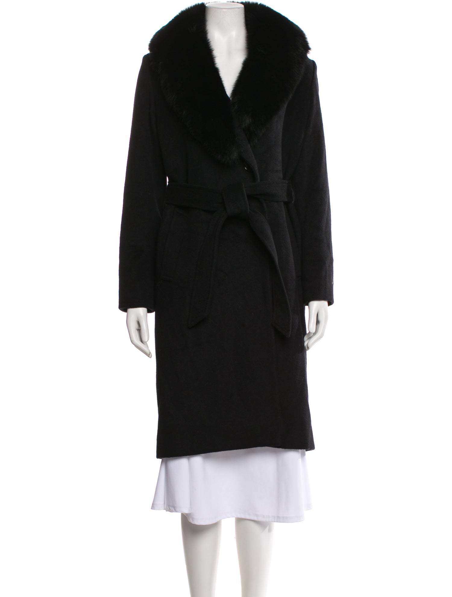 Sofia Cashmere Wool Fur Coat