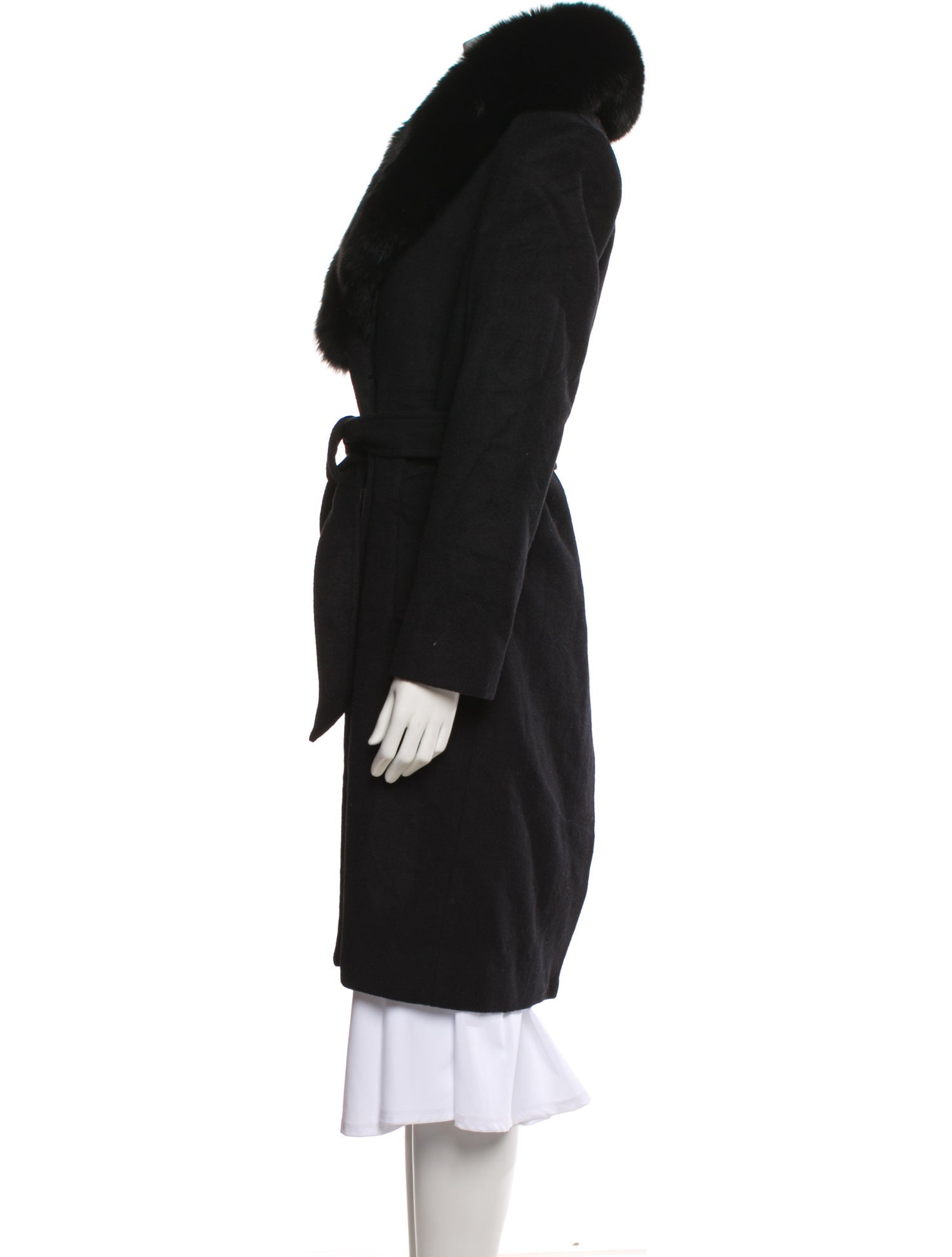 Sofia Cashmere Wool Fur Coat