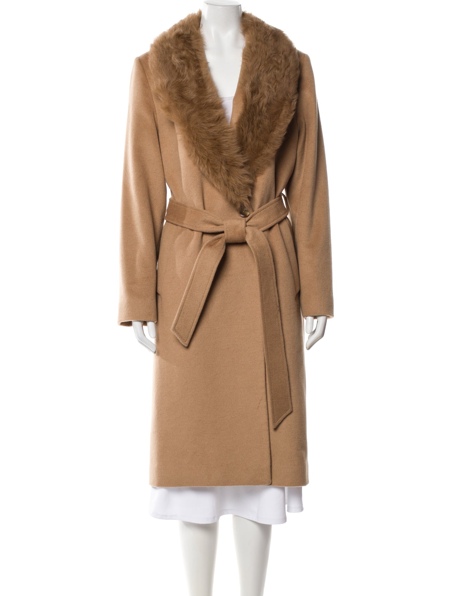 Sofia Cashmere Wool Fur Coat
