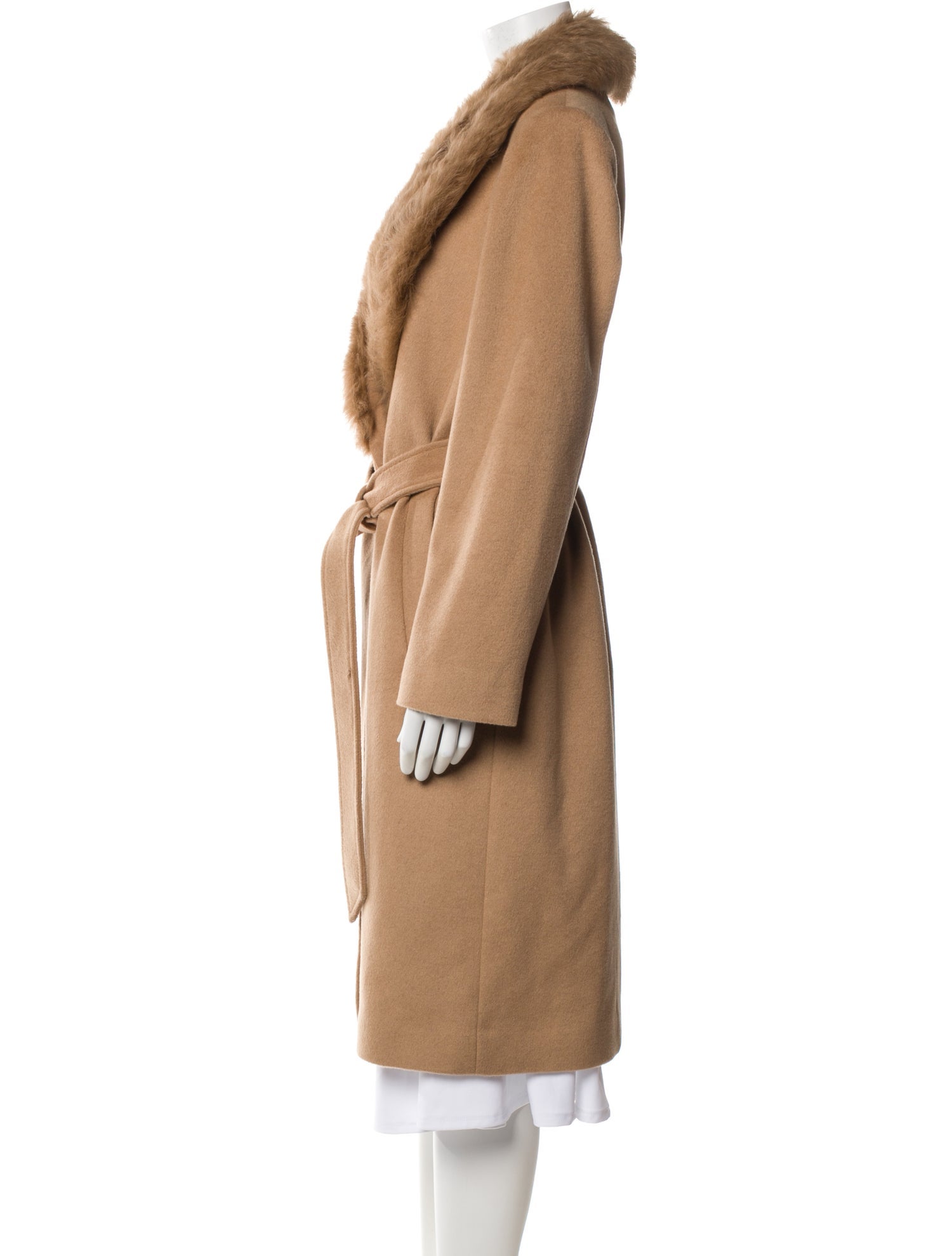 Sofia Cashmere Wool Fur Coat