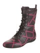 Salvatore Ferragamo x Yohji Yamamoto Leather Printed Lace-Up Boots