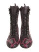 Salvatore Ferragamo x Yohji Yamamoto Leather Printed Lace-Up Boots