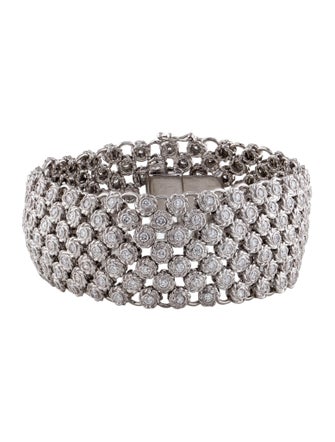 Sidney Garber 18K 4.06ctw Diamond Woven Link Bracelet