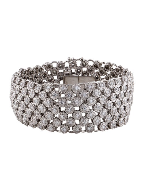 Sidney Garber 18K 4.06ctw Diamond Woven Link Bracelet