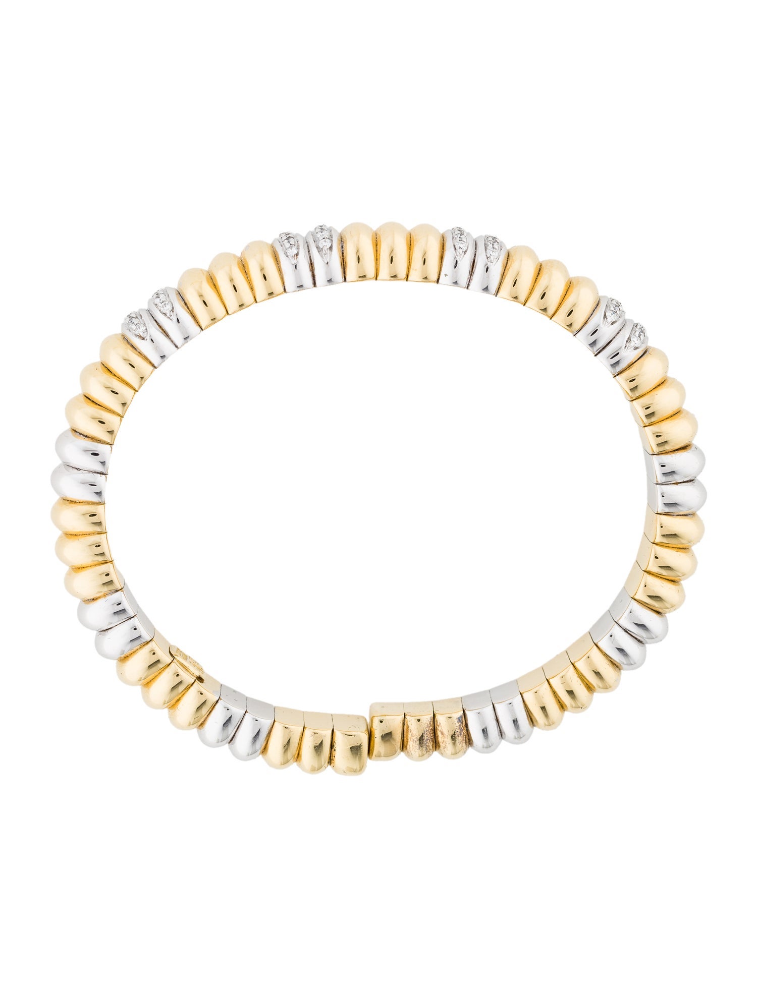 Sidney Garber 18K Diamond Bangle Bracelet