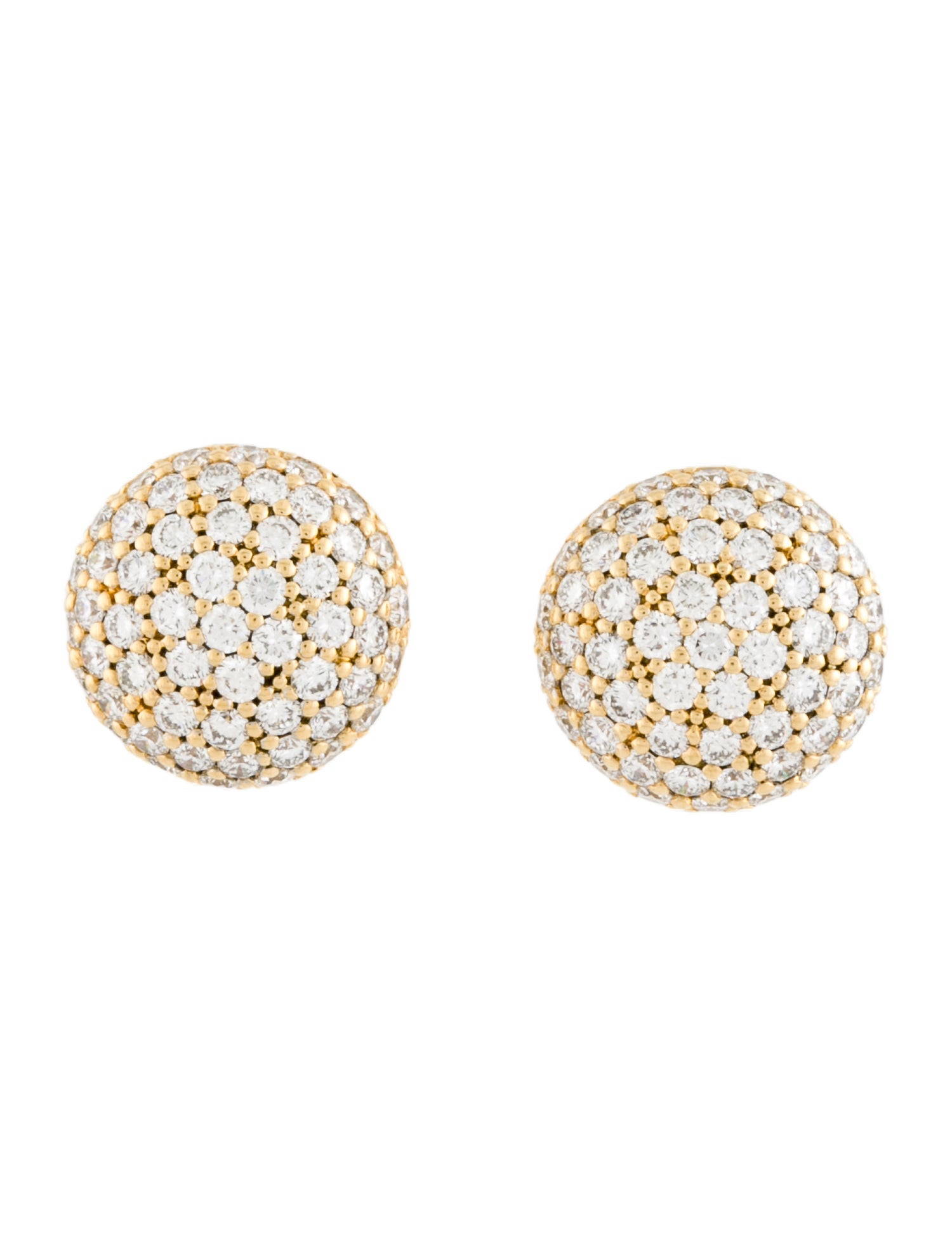 Sidney Garber 18K Diamond Perfect Pavé Button Earrings