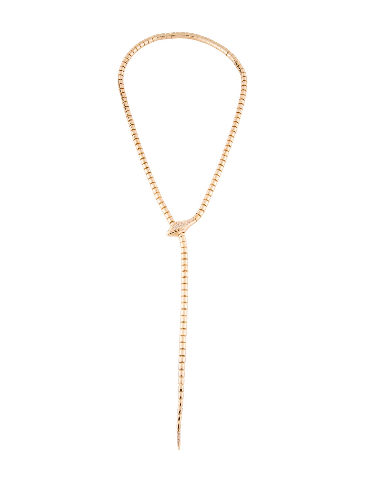 Sidney Garber 18K Diamond Wrap Around Snake Lariat Necklace