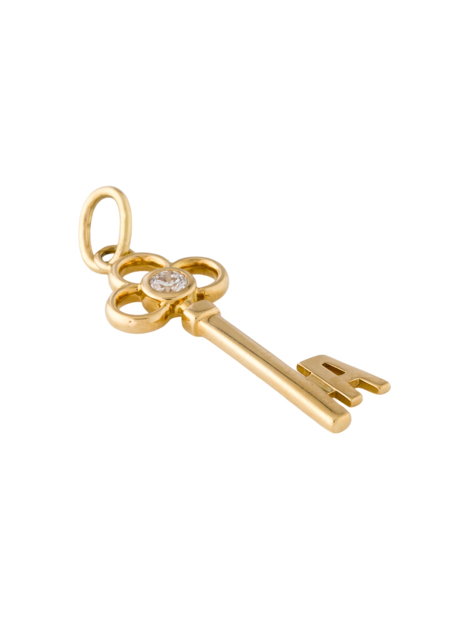 Sidney Garber 18K Diamond Key Initial "A" Charm
